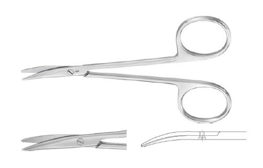 Страбісмус ножиці вигнуті тупі/тупі 115 мм